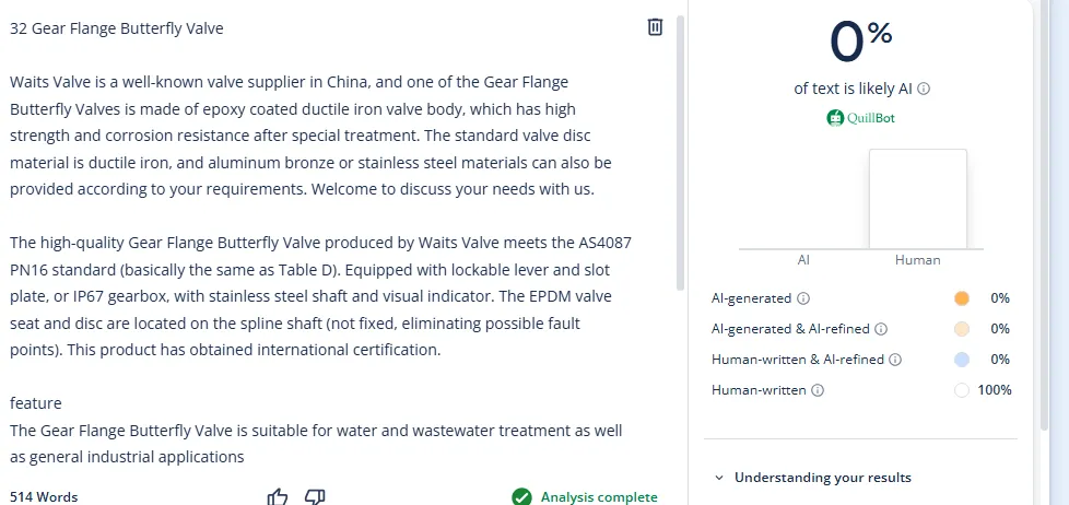 Gear Flange Butterfly Valve